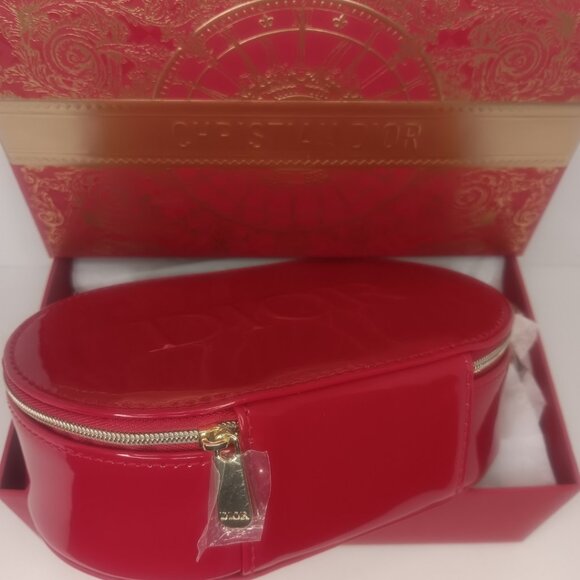NIB DIOR RED PATENT VANITY CASE - Picture 3 of 14